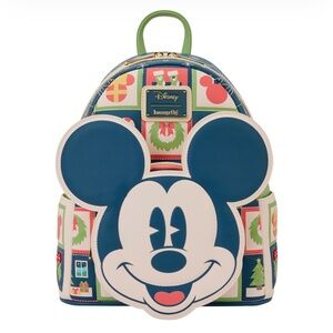 Loungefly Mickey Mouse Holiday Backpack - Blue and Green